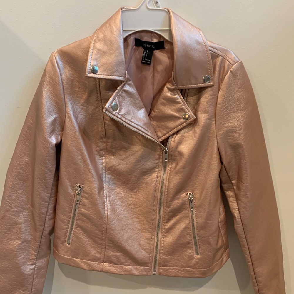 Forever 21 Rose Gold Leather Jacket